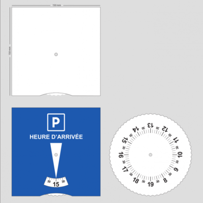 Disque de stationnement européen personnalisé Format 15x15 - Made in France