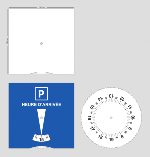 Disques de stationnement pour zone bleue - dos vierge