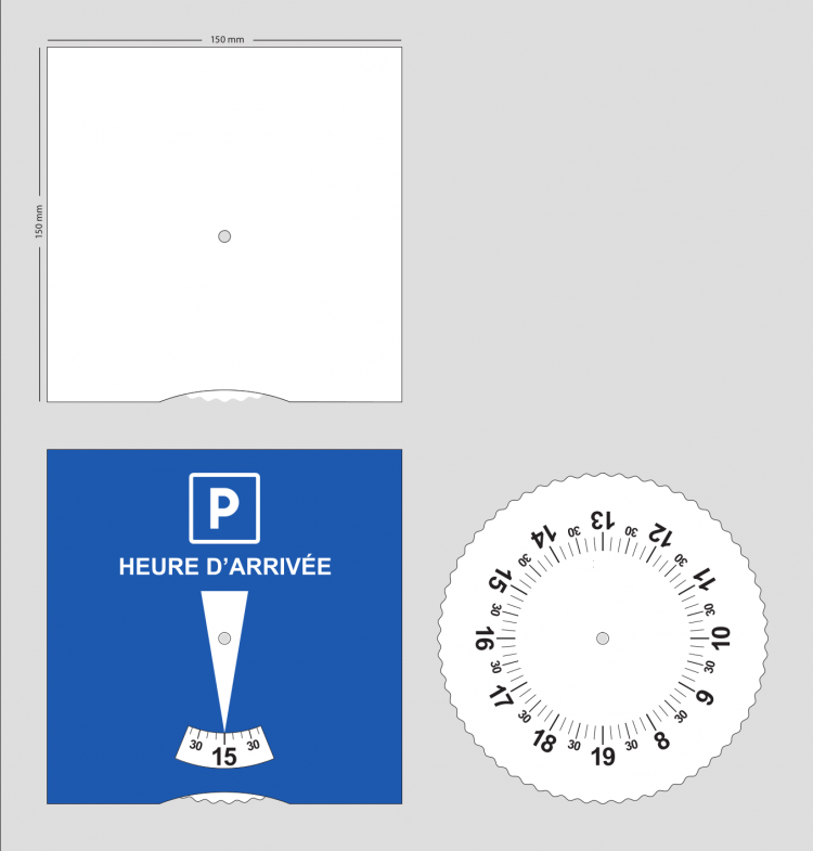 Disque de stationnement zone bleue personnalisé